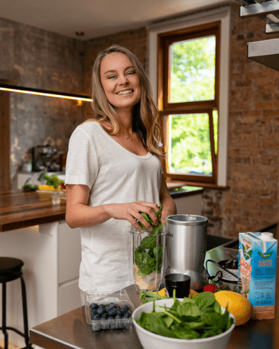 Tam preparing a PCOS-friendly meal